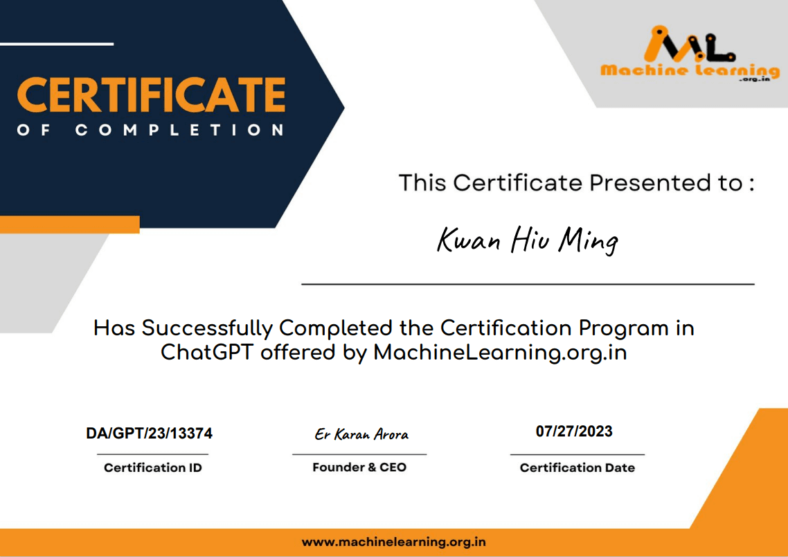 Certification Program in ChatGPT